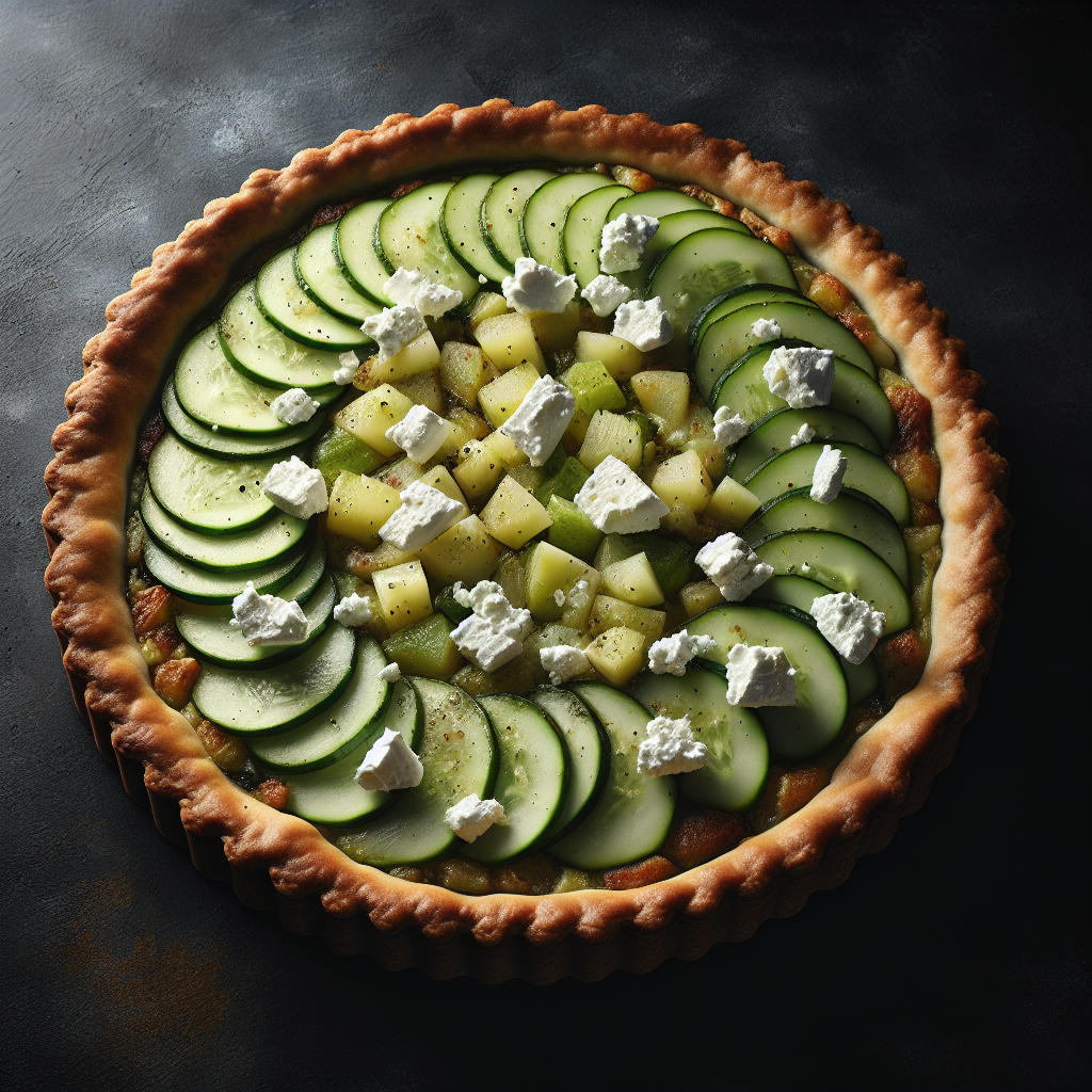 Tarte Rustique aux Pommes de Terre et Concombre avec Fêta