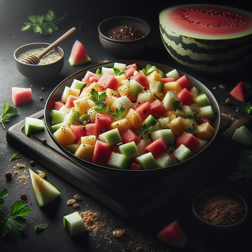 Salade Rafraîchissante de Melon et Pastèque