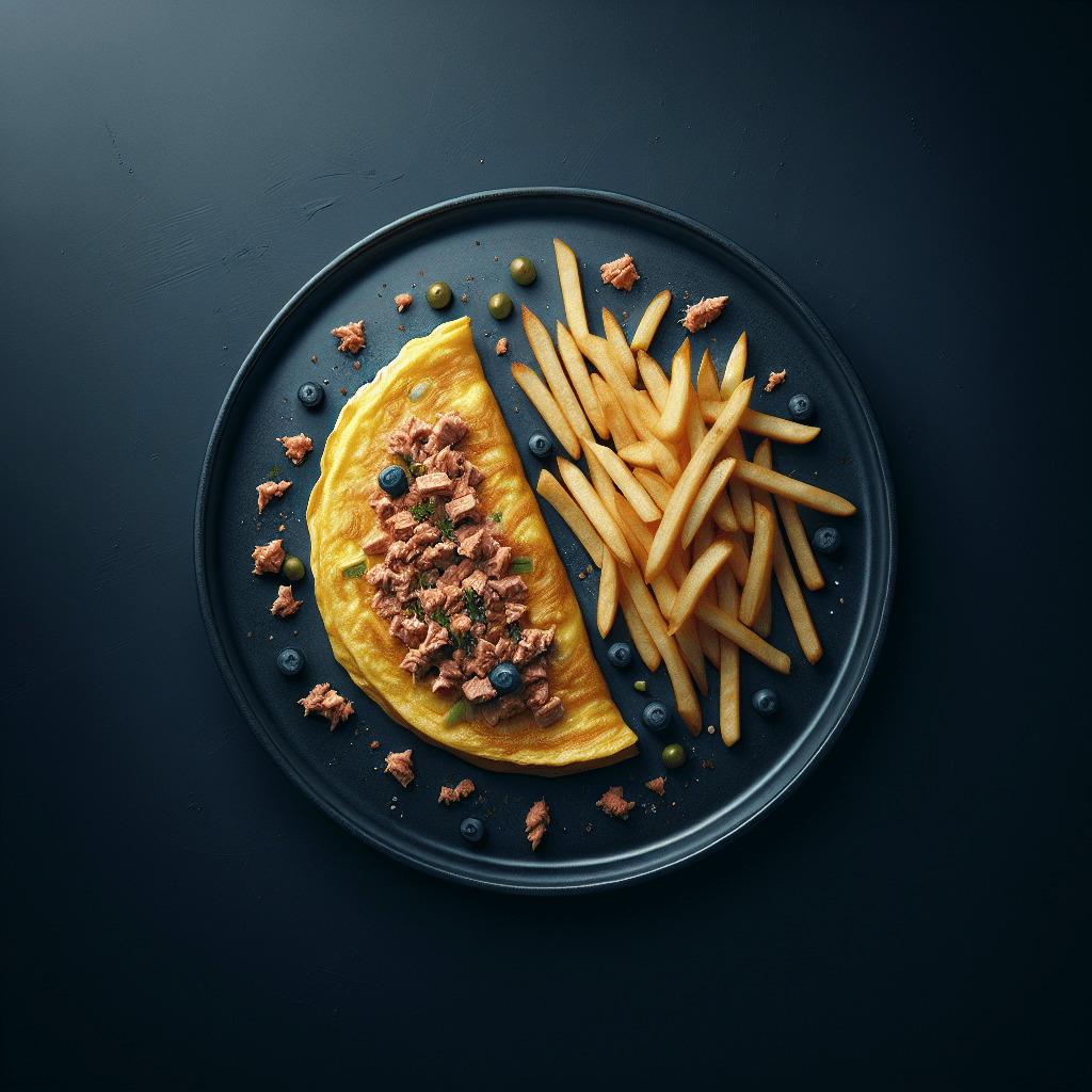 Omelette de Thon avec Frites Croustillantes