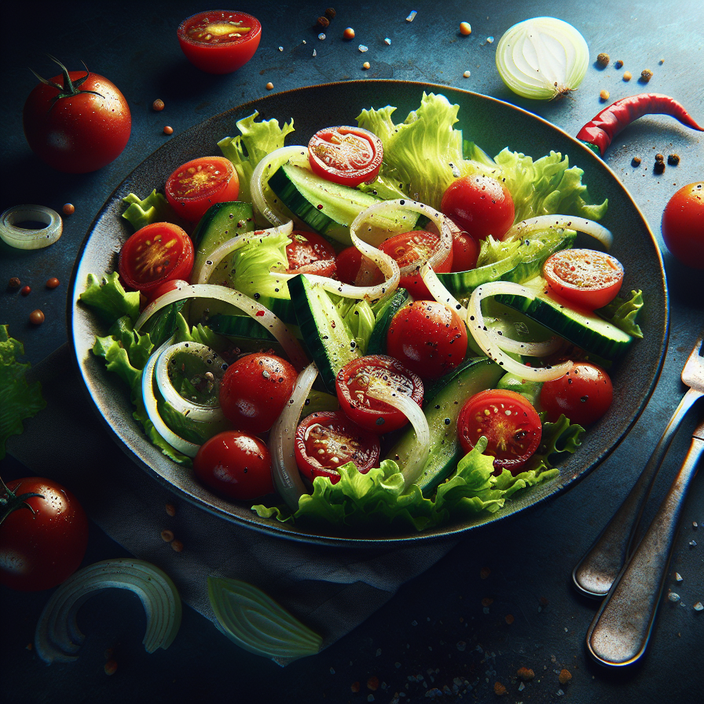 Salade de Céleri et Tomates avec Oignons Rouges