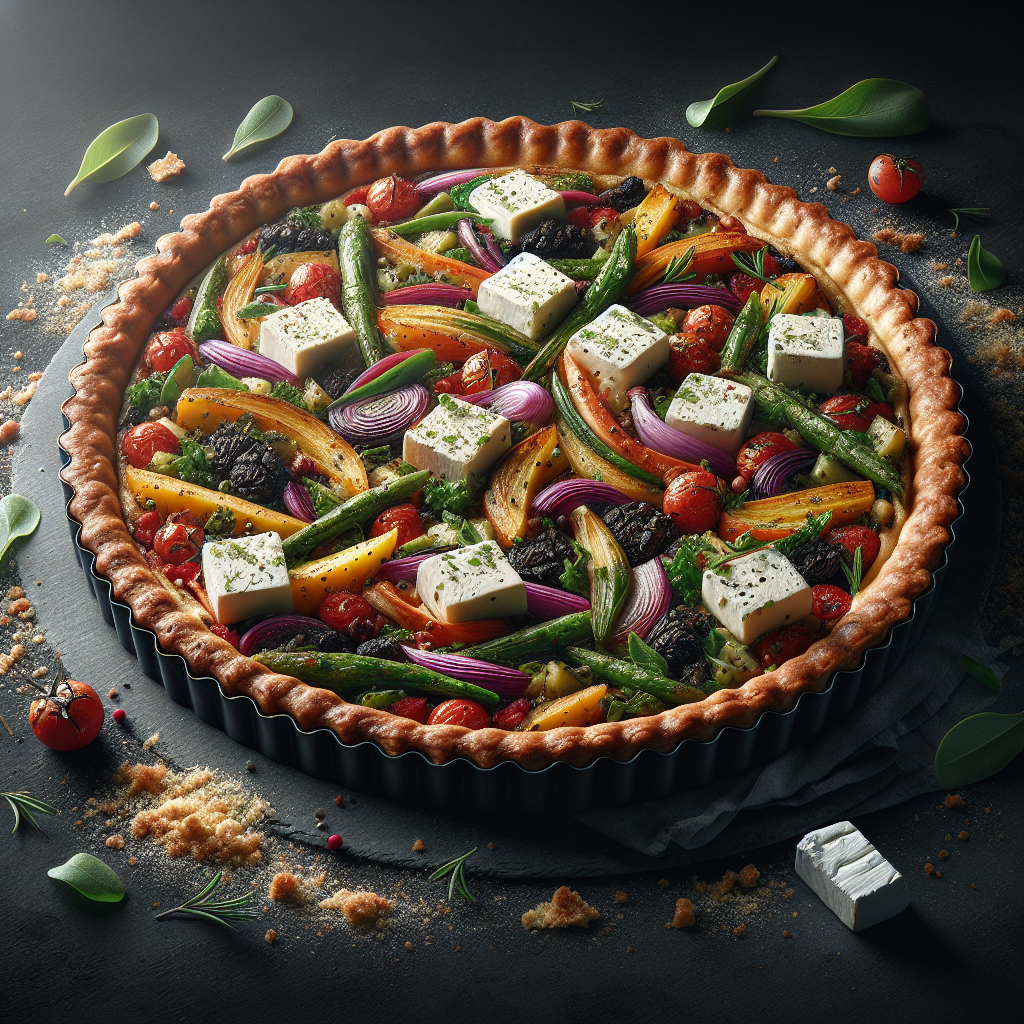 Tarte aux légumes de saison et fromage frais Saint Moret