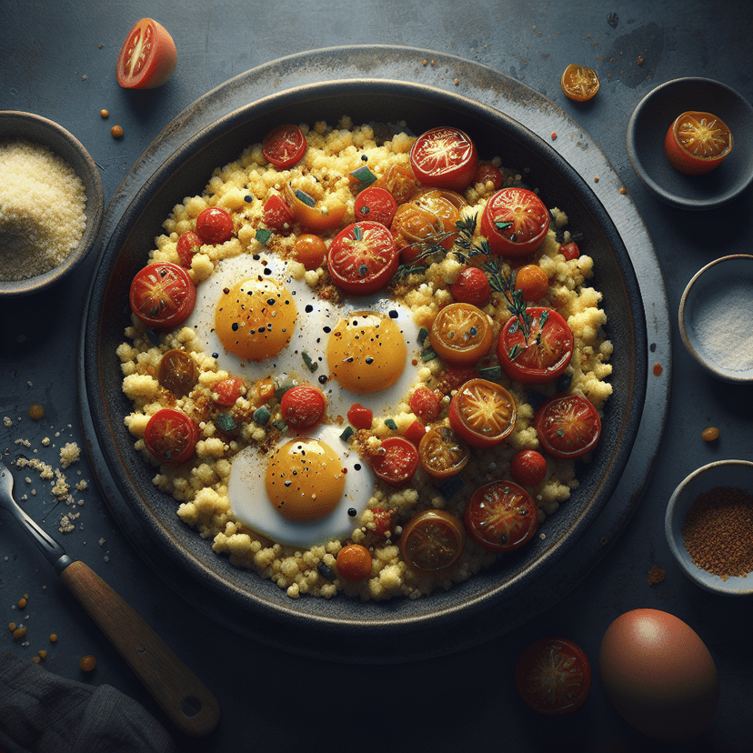 Couscous aux œufs et tomates