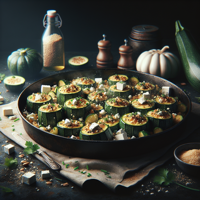 Courgettes farcies à la fêta et ciboulette