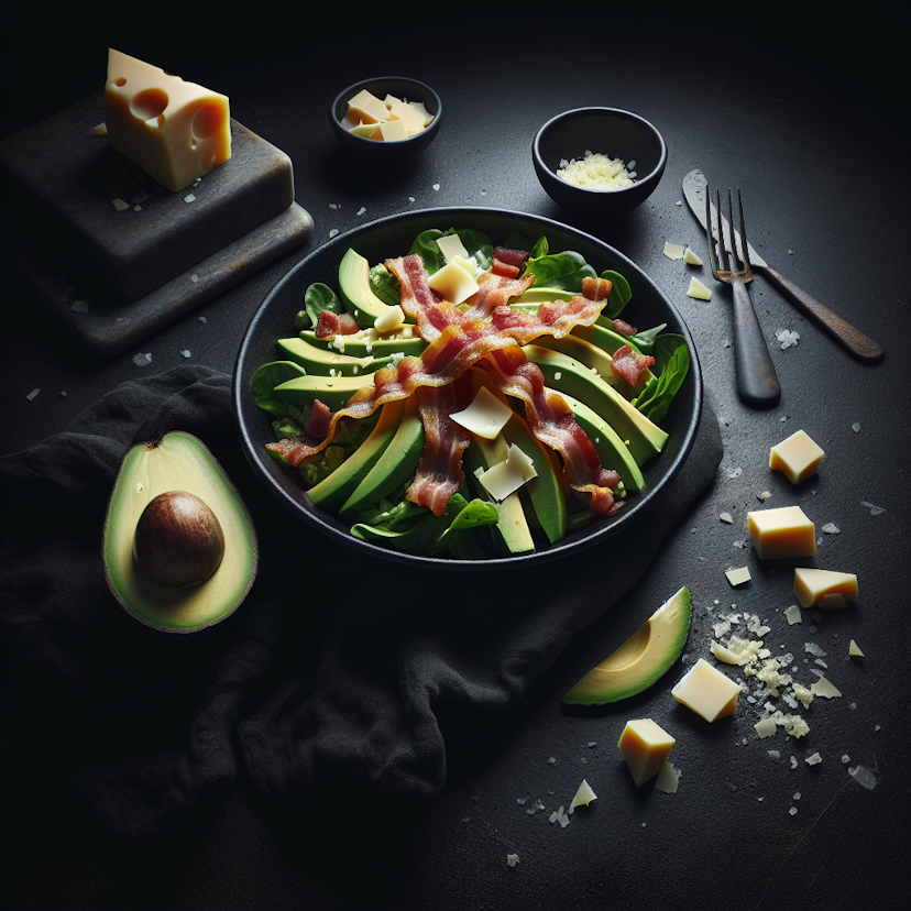 Salade Avo-Lardons Au Fromage