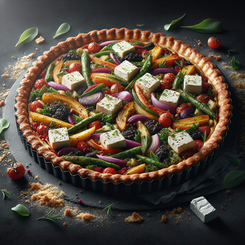 Tarte aux légumes de saison et fromage frais Saint Moret